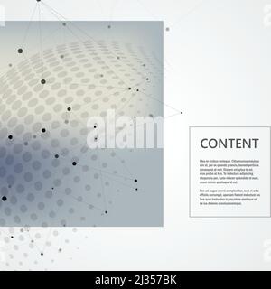 Vector connect design and halftone circle with molecule connect background Stock Vector