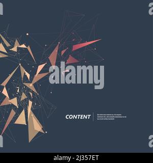 Abstract color triangle shape on dark background Stock Vector