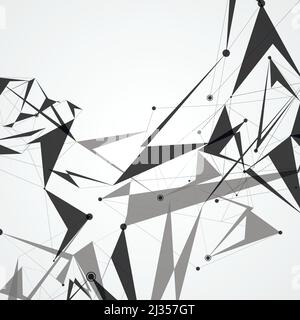 Polygonal connect triangle sphere combination dots and lines Stock Vector