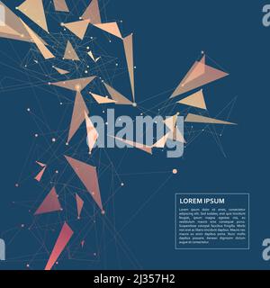 Abstract color triangle shape on dark background Stock Vector