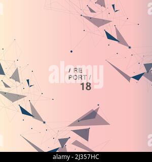 Polygonal connect triangle sphere combination dots and lines Stock Vector