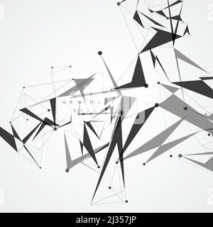 Molecular structure with connected abstract shapes Stock Vector