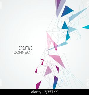 Vector abstract geometric background and techno style triangle pattern Stock Vector