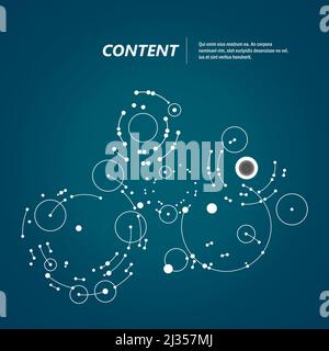 Vector dots connecting circles background Stock Vector