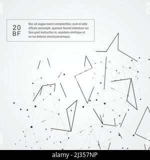 Abstract polygonal technology background with connected dots and lines Stock Vector