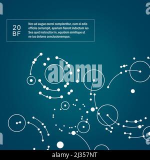Vector dots connecting circles background Stock Vector