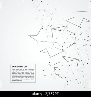 Modern vector design with connected dots and lines elements Stock Vector