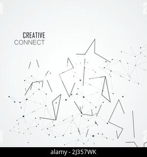 Modern vector design with connected dots and lines elements Stock Vector