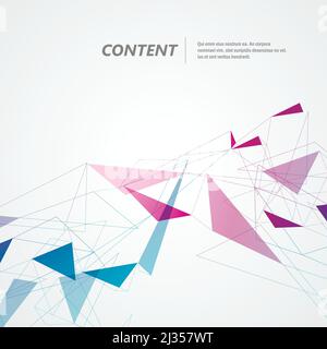 Vector abstract geometric background and techno style triangle pattern Stock Vector