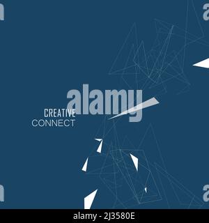 Abstract color triangle shape on dark background Stock Vector