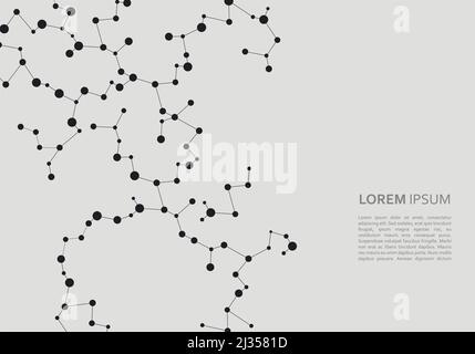 Abstract connecting dots and lines with network science and technology background Stock Vector