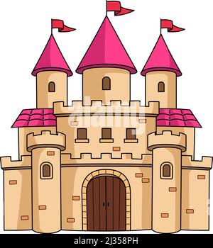 Royal Castle Cartoon Colored Clipart Illustration Stock Vector