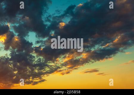 Dreamlike sky with clouds in twilight . Evening spectacular heaven Stock Photo