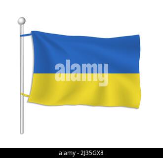 Ukraine flag, white background vector Stock Vector