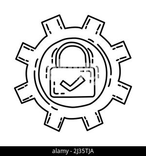 Secure Sockets Layer Part of Computer and Operating System Hand Drawn Icon Set Vector. Stock Vector
