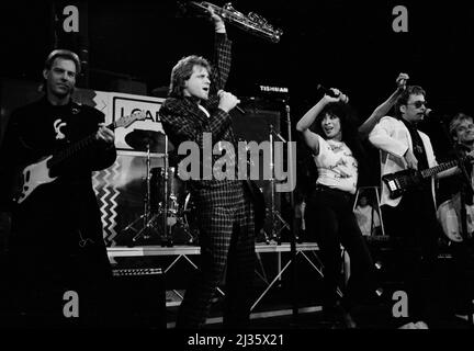 Eddie Money & Ronnie Spector American Bandstand in 1986 Credit: Ron Wolfson / MediaPunch Stock Photo