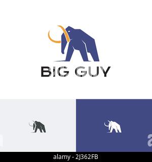 Big Guy Mammoth Elephant Ice Age Ancient Animal Logo Stock Vector