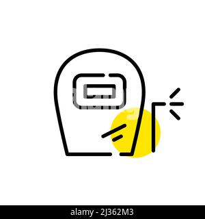 Welding helmet. Pixel perfect, editable stroke line art icon Stock Vector