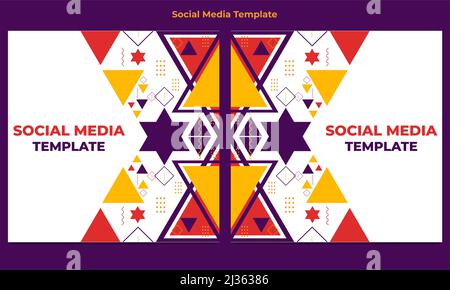 Triangle Design Post colorful triangle geometric shape social media post template design ...