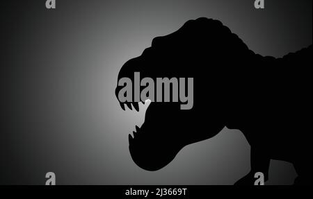 Silhouette illustration of a tyrannosaurus rex Stock Vector