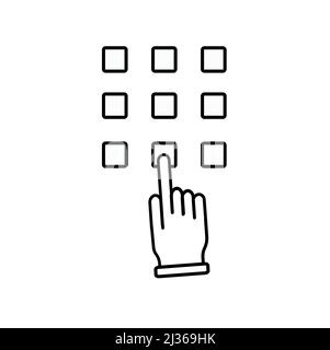 The pin code icon. Password and unlock, access, identification, unlock symbol. Flat Vector illustration. Button Stock Vector