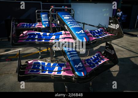 Alpine F1 Team A522, mechanical detail of front wing during the Formula 1 Heineken Australian Grand Prix 2022, 3rd round of the 2022 FIA Formula One World Championship, on the Albert Park Circuit, from April 8 to 10, 2022 in Melbourne, Australia - Photo Florent Gooden / DPPI Stock Photo