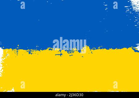 Ukrainian Glag with Grunge Brush Texture. Stock Vector