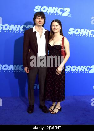 Los Angeles, California, USA 5th April 2022 Jack Marsden and Soleil Jace attend Paramount Pictures LA Premiere of 'Sonic 2: The Hedgehog' at Regency Village Theatre on April 5, 2022 in Los Angeles, California, USA. Photo by Barry King/Alamy Live News Stock Photo