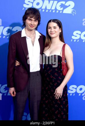 Los Angeles, California, USA 5th April 2022 Jack Marsden and Soleil Jace attend Paramount Pictures LA Premiere of 'Sonic 2: The Hedgehog' at Regency Village Theatre on April 5, 2022 in Los Angeles, California, USA. Photo by Barry King/Alamy Live News Stock Photo