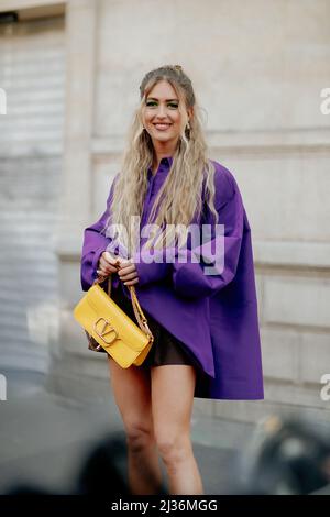 Street style, Emili Sindlev arriving at Louis Vuitton Fall-Winter 2022-2023  show, held at Musee d Orsay, Paris, France, on March 7th, 2022. Photo by  Marie-Paola Bertrand-Hillion/ABACAPRESS.COM Stock Photo - Alamy