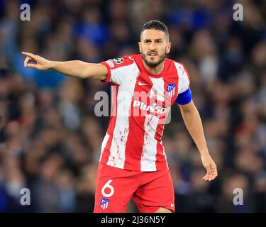Manchester, UK. 05th Apr, 2022. Koke #6 of Athletico Madrid in Manchester, United Kingdom on 4/5/2022. (Photo by Conor Molloy/News Images/Sipa USA) Credit: Sipa USA/Alamy Live News Stock Photo