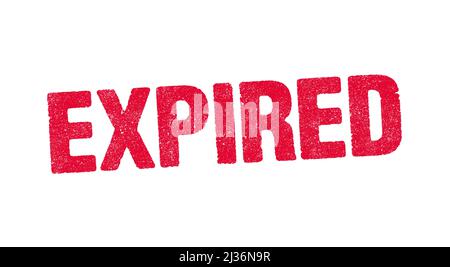 Vector illustration of the word Expired in red ink stamp Stock Vector