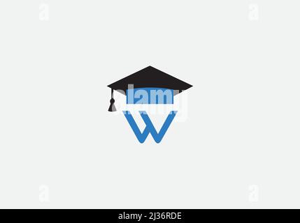 Educational sign and Graduation cap with the letter and alphabets vector. Education learner icon and vector design. Stock Vector