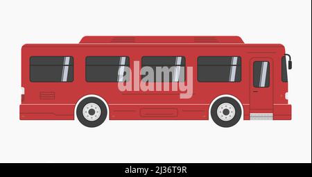 red city auto bus vector flat illustration Stock Vector