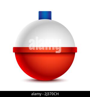 Fishing bobber isolated on white background. Round fishing float Vector illustration. Stock Vector