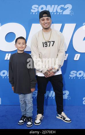 Los Angeles, Ca. 5th Apr, 2022. Justice Alex, Guest at Sonic The Hedgehog 2 Premiere Screening at the Regency Village Theatre in Los Angeles, California on April 5, 2022. Credit: Faye Sadou/Media Punch/Alamy Live News Stock Photo