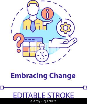 Embracing change concept icon Stock Vector