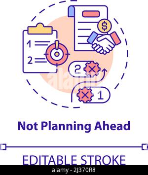 Not planning ahead concept icon Stock Vector