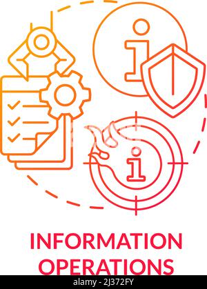 Information operations red gradient concept icon Stock Vector