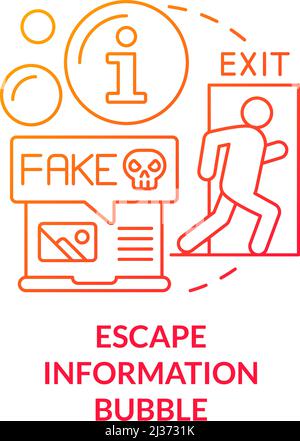 Escape information bubble red gradient concept icon Stock Vector