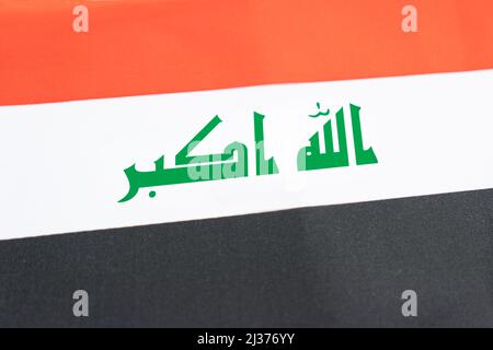 Fabric texture flag of Iraq, background of the flag of iraq Stock Photo