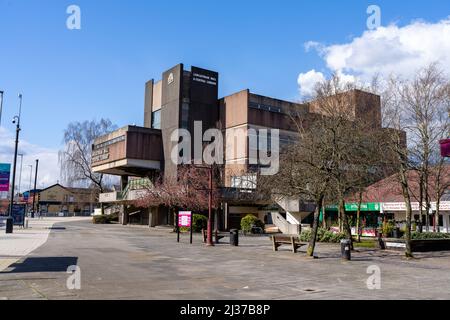 Lancastrian hall and central library building Swinton precinct Manchester Stock Photo