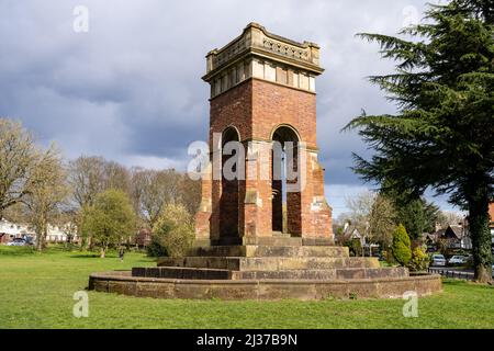 Worsley village green and fountain monument Stock Photo