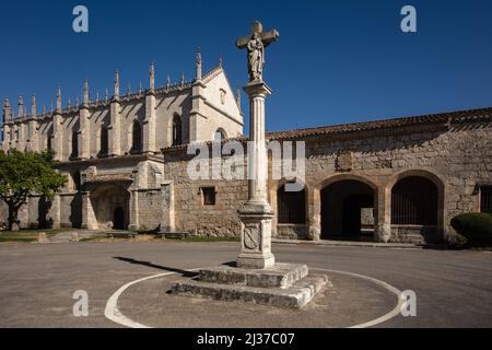 The Miraflores Charterhouse is a gothic monastery inhabited by Carthusian monks in Burgos. Spain. Stock Photo