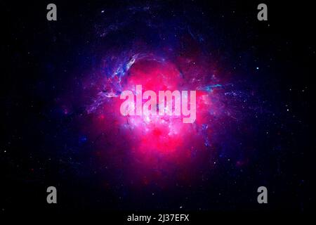 Pink nebula in space, computer generated abstract background, 3D rendering Stock Photo