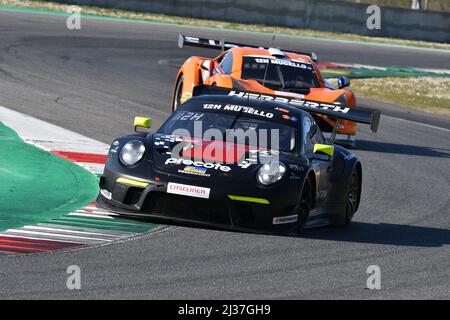 Scarperia, 24 March 2022: Porsche 911 GT3 R (991 II) of Herberth Motorsport Team driven by Daniel Allemann Ralf Bohn Alfred Renauer in action during 1 Stock Photo