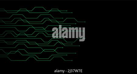 circuit board electronics digital technology banner black Stock Vector