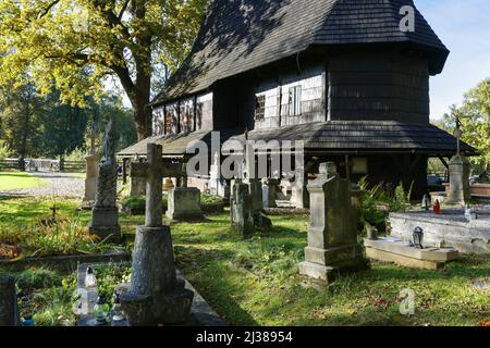 St. Leonard's Church and ancient cemetery in Lipnica Murowana. Stock Photo
