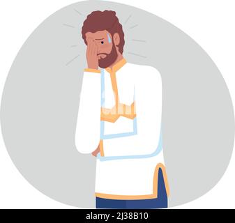 Feeling ashamed 2D vector isolated illustration Stock Vector