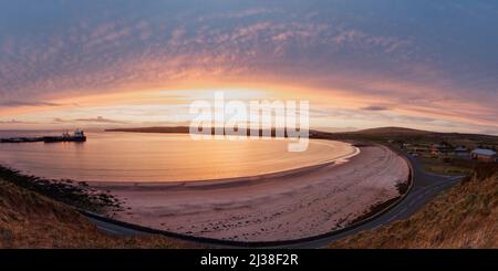 Sunset at Scapa Bay, Orkney Isles Stock Photo